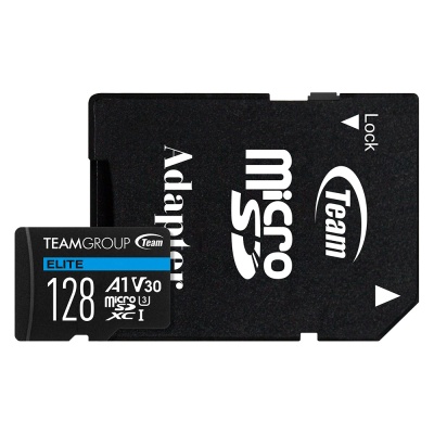 Cartão microSD TEAMGROUP ELITE 128GB com adaptador microSD para SD preto