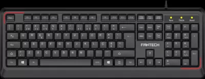 Teclado preto QWERTY FANTECH com teclado numérico e LEDs indicativos