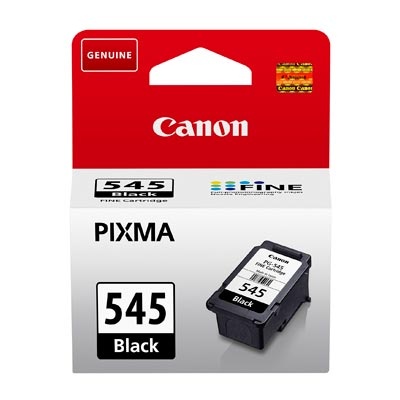 Cartucho de tinta preto Canon PIXMA 545 com embalagem branco e vermelha