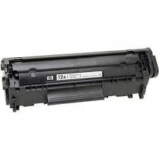 Toner preto para impressora HP modelo 12A com etiqueta
