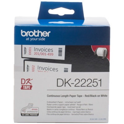 Embalagem da fita DK-22251 Brother para impressoras de etiquetas com texto 