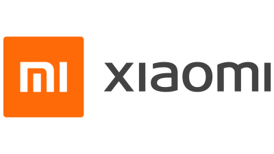 Logotipo da marca Xiaomi com ícone laranja e texto cinzento