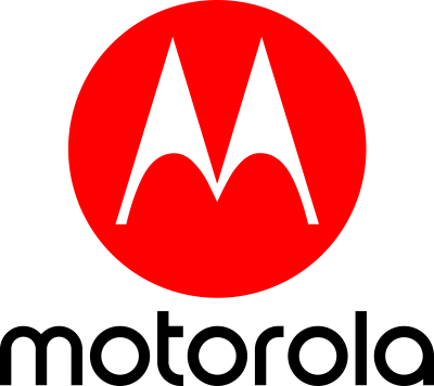 Logótipo Motorola em fundo vermelho com letra M preta