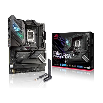 Placa-mãe ASUS ROG STRIX Z690-F GAMING WIFI e caixa associada