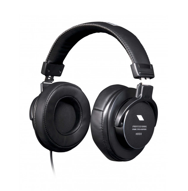 Eikon H800 Auricular estéreo profissional preto com almofadas acolchoadas e texto branco