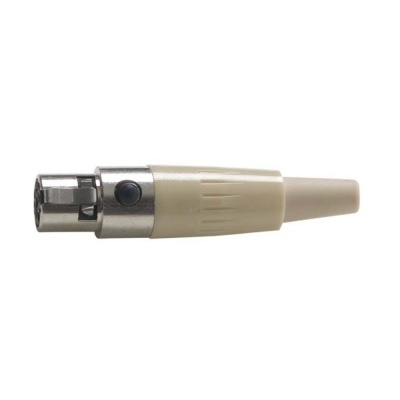 Conector XLR branco com extremidade metalizada