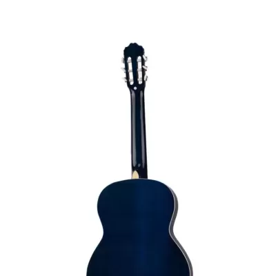 Guitarra acústica azul escuro vista de trás