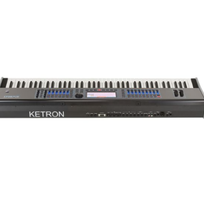 Teclado KETRON com botões azuis e ecrã digital