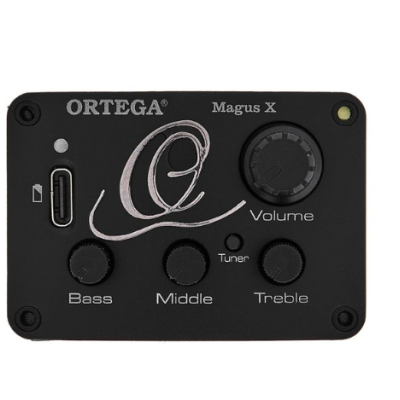 Painel de controlo Ortegá Magus X preto com botões e texto