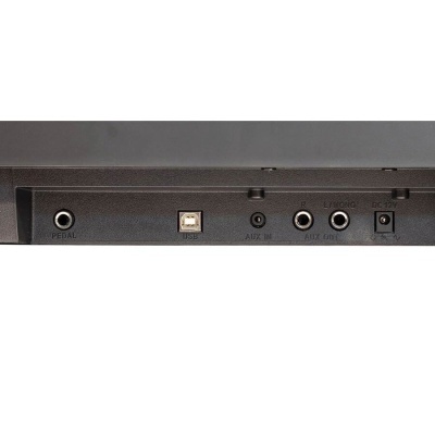 Painel traseiro de teclado midi com várias ligações