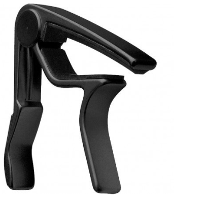 Capotraste preto para guitarra em plástico com almofadas de proteção