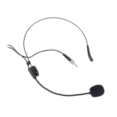 Auricular microfone preto com espuma no microfone e conector 3,5 mm