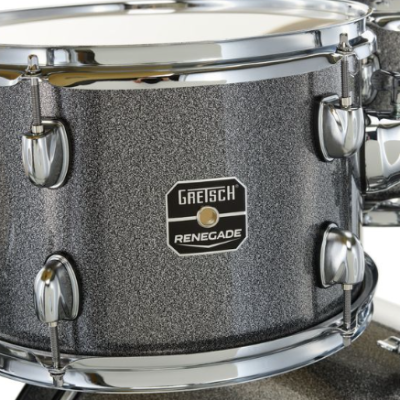 Tambor de bateria cinzento texturizado GRETSCH RENEGADE com ferragens cromadas