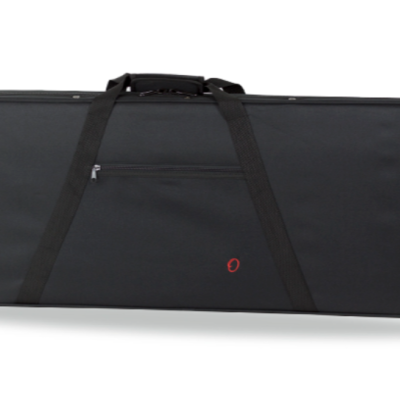 Mala preta de transporte para instrumentos com bolso frontal e alças