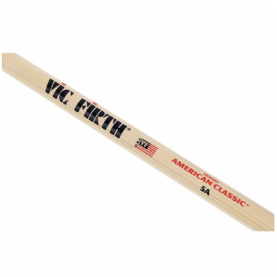 Bastonete de bateria Vic Firth American Classic 5A em madeira clara