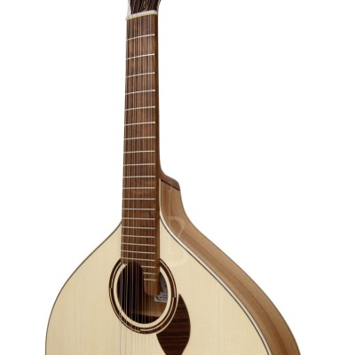 Mandolin de madeira com 12 cordas e detalhes em madeira escura