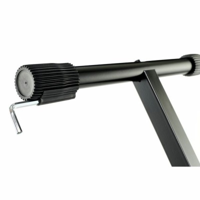 Suporte metálico preto para instrumento musical com chave allen