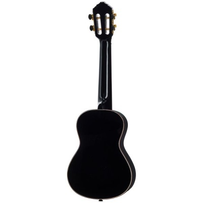 Guitarra clássica preta vista de trás