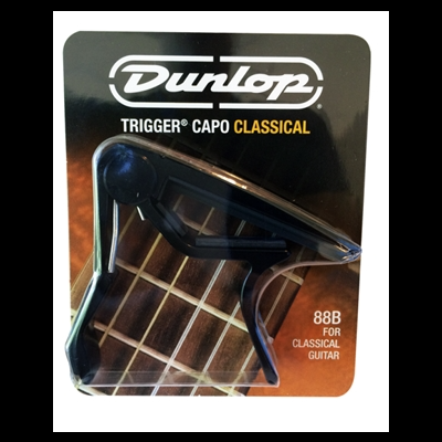 Capotraste Dunlop Trigger Capo Classical preto para guitarra clássica na embalagem