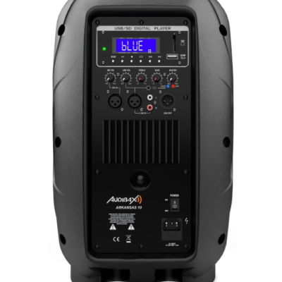 Coluna de som Audibax Arkansas 10 com painel digital e diversas conexões