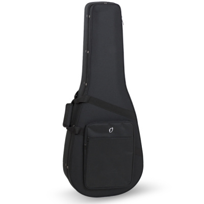Capa de guitarra preta com bolso frontal e alça ajustável