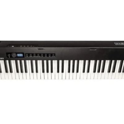 Teclado digital preto com 88 teclas