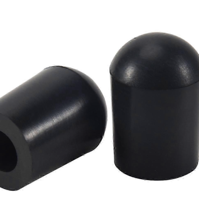 Protetores de borracha pretos cónicos com topo arredondado