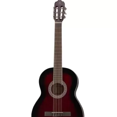 Guitarra clássica vinho escuro com bordas pretas