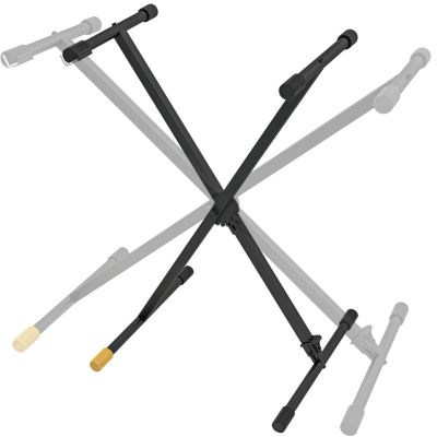 Suporte de teclado ajustável preto em metal com pontas de plástico