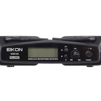 Recetor de microfone sem fios EIKON WM700 preto com visor e botões