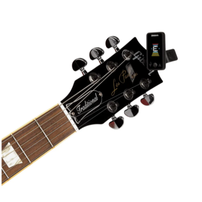 Cabeça de guitarra elétrica preta com afinador digital