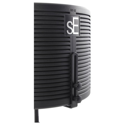 Filtro acústico preto com ranhuras e suporte ajustável