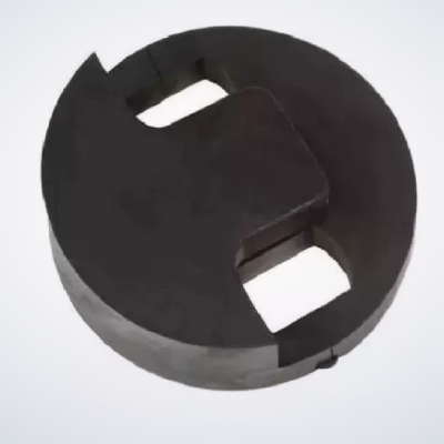 Peso redondo preto para halteres com aberturas para encaixe