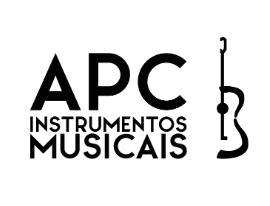 Logótipo APC INSTRUMENTOS MUSICAIS com desenho de violino