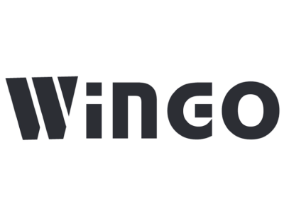 Logótipo Wingo preto em fundo branco