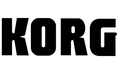 Logo KORG em preto sobre fundo branco