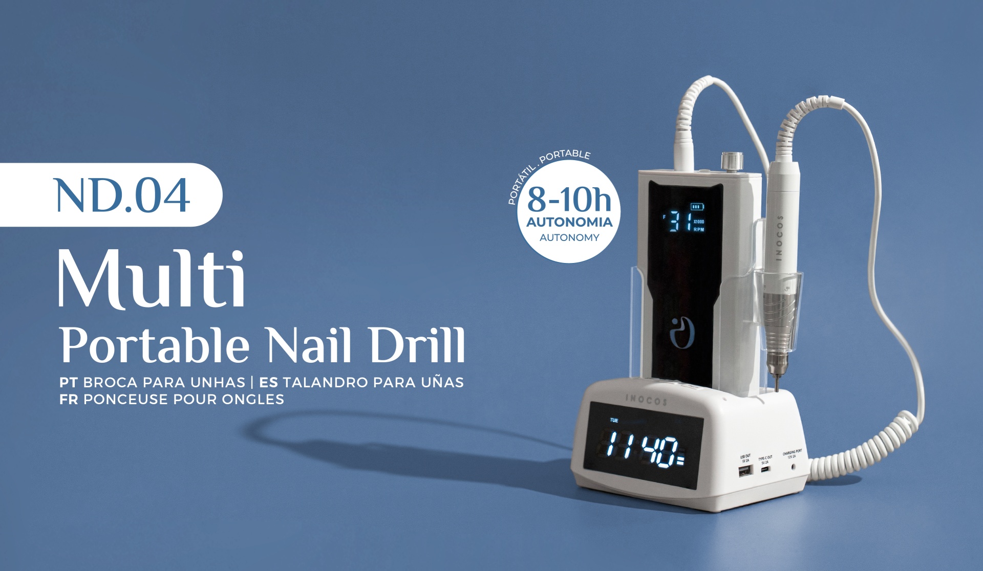 O Multi Portable Nail Drill INOCOS chegou e podes levá-lo para onde quiseres! 