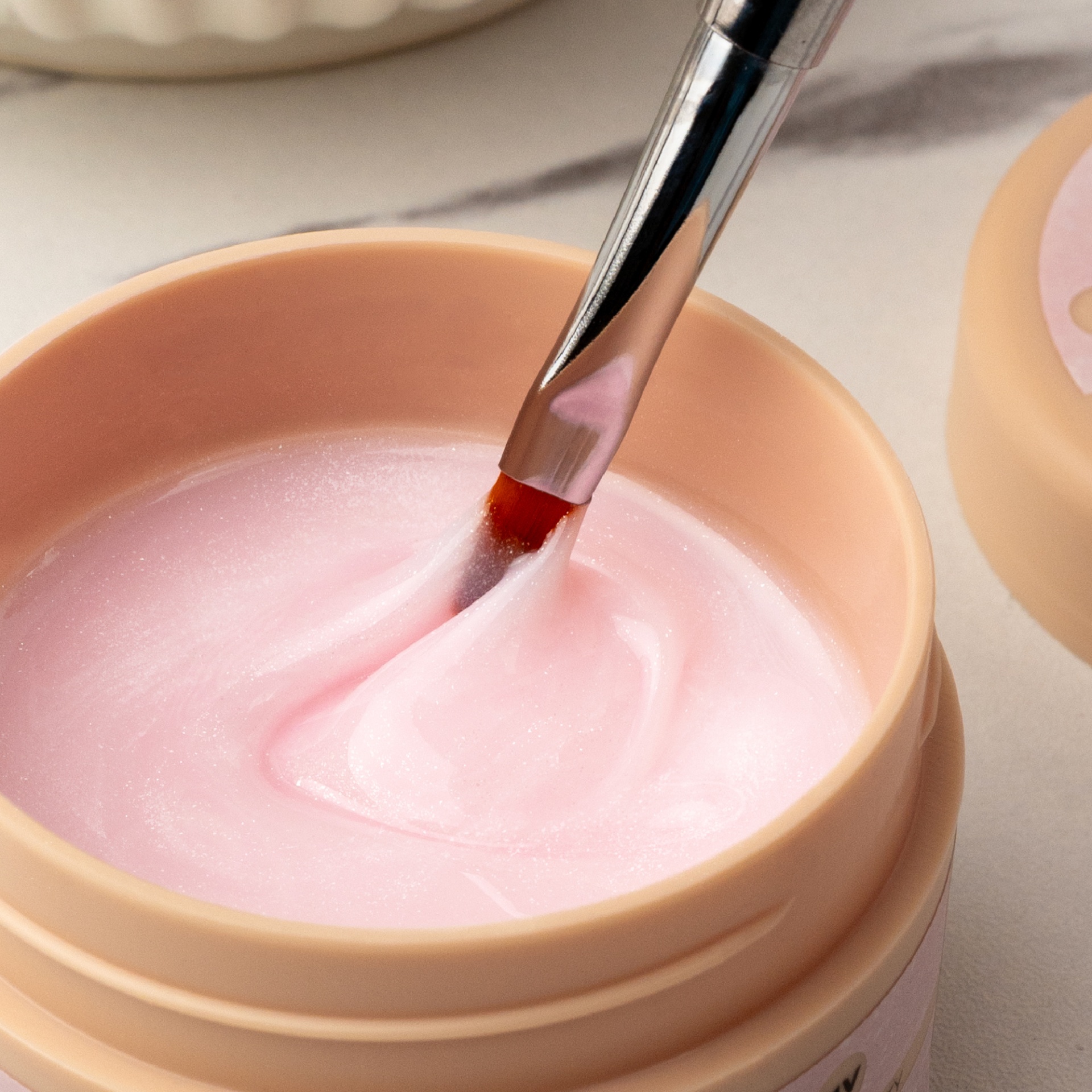 Builder Gel Shimmer INOCOS Rosa Suave Leitoso de Média Viscosidade 50g Builder Gel Shimmer INOCOS Rosa Suave Leitoso de Média Viscosidade 50g