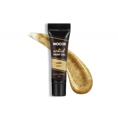 Tubo preto de gel para pintura dourado Inocos artist