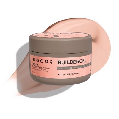 Frasco de gel de construção creme INOCOS BUILDERGEL cor nude champagne