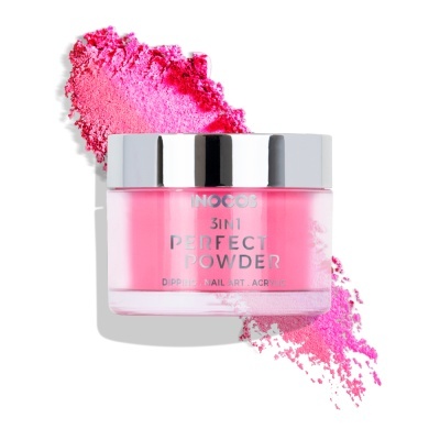 Pó rosa para unhas INCOCO 3IN1 PERFECT POWDER com tampa prateada