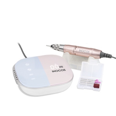 Conjunto elétrico para manicure INOCOS com unidade base e maquineta rosa