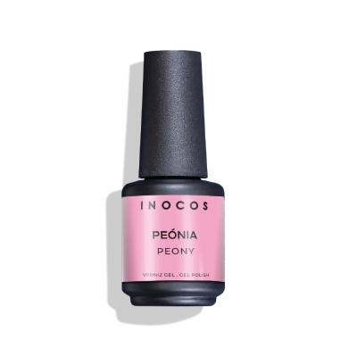 Frasco de verniz gel para unhas INOCOS rosa com tampa preta