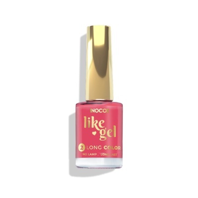 Verniz para unhas cor rosa com tampa dourada