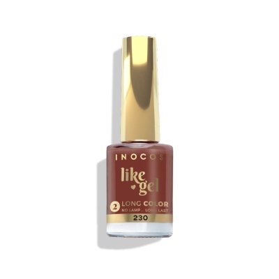 Esmalte de unhas castanho INOCOS like gel com tampa dourada