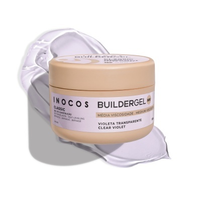 Recipiente de gel para construção Inocos Buildergel com rótulo detalhado
