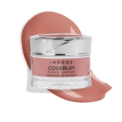 Frasco de gel para unhas Inocos Coverup cor rosa claro