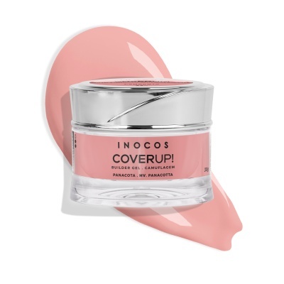 Frasco de gel construtor para unhas rosa claro INOCOS COVERUP