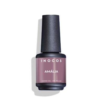 Frasco de verniz gel INOCOS cor rosa-púrpura com tampa preta fosca