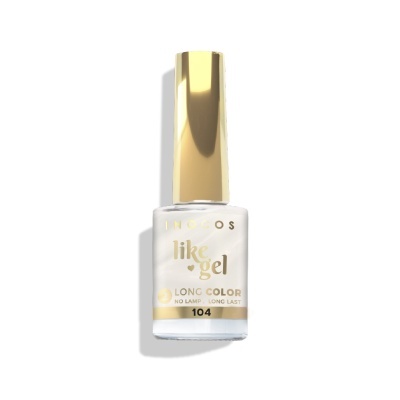 frasco de verniz para unhas branco perolado INOCOS like gel com tampa dourada